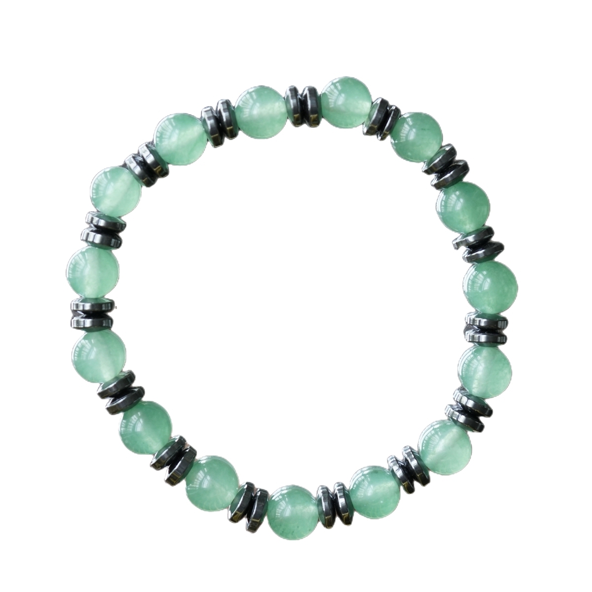 8MM Round Beads Hematite Stretch Healing Crystal Bracelets Inspirational Gemstone Jewelry Gift Idea You Are Loved
