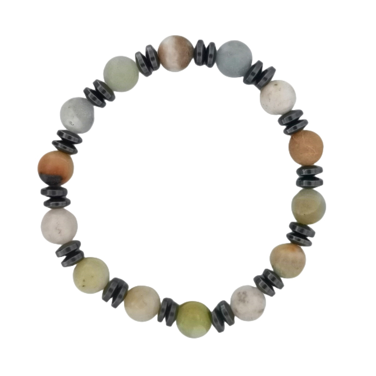 8MM Round Beads Hematite Stretch Healing Crystal Bracelets Inspirational Gemstone Jewelry Gift Idea You Are Loved
