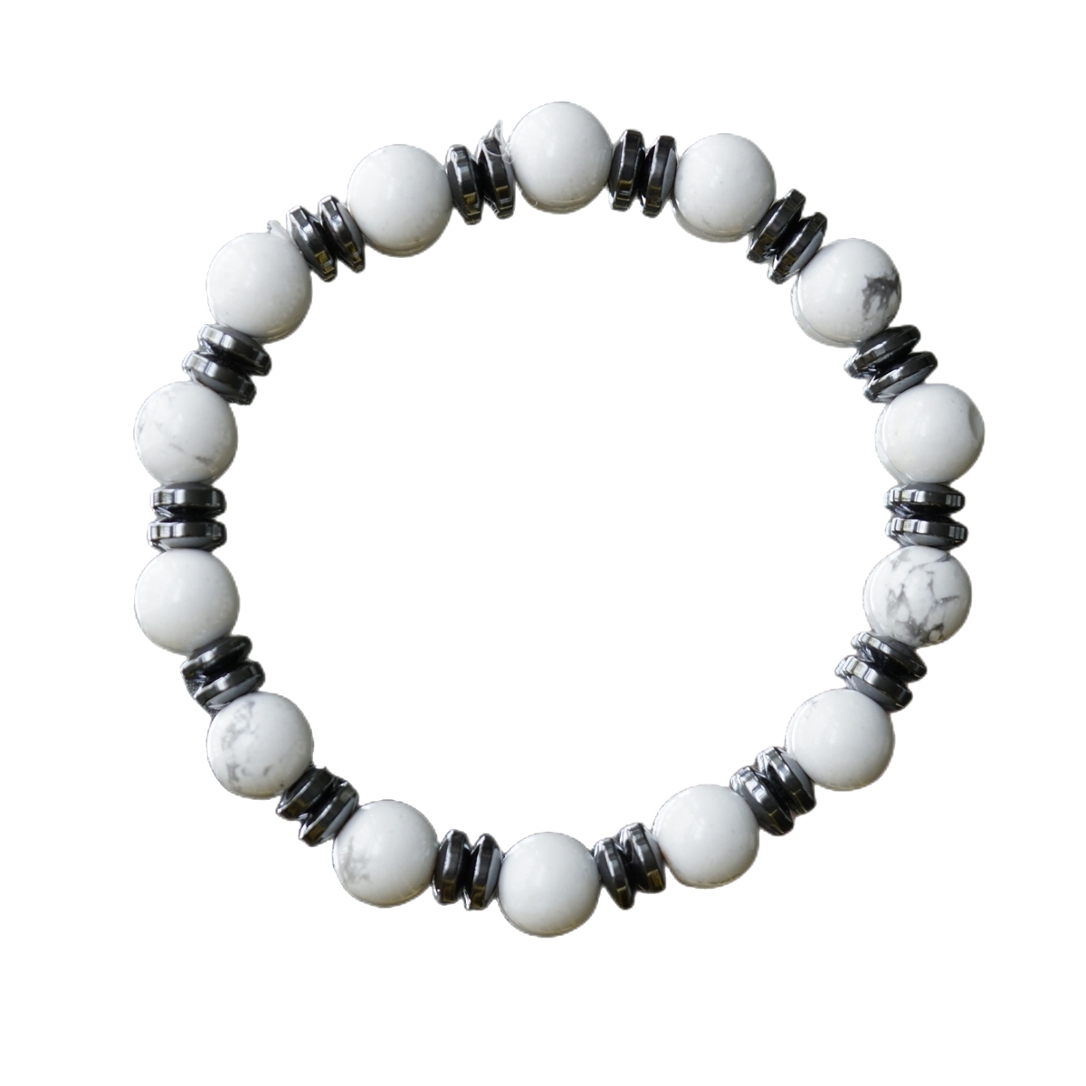 8MM Round Beads Hematite Stretch Healing Crystal Bracelets Inspirational Gemstone Jewelry Gift Idea You Are Loved
