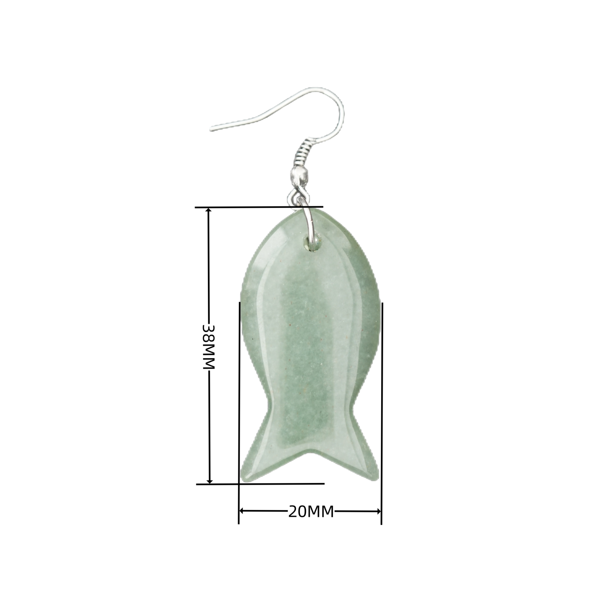 1 Pair Healing Reiki Chakra Fish Crystal Dangle Earrings Handmade Gemstone Birthstone Jewelry for Women Girls