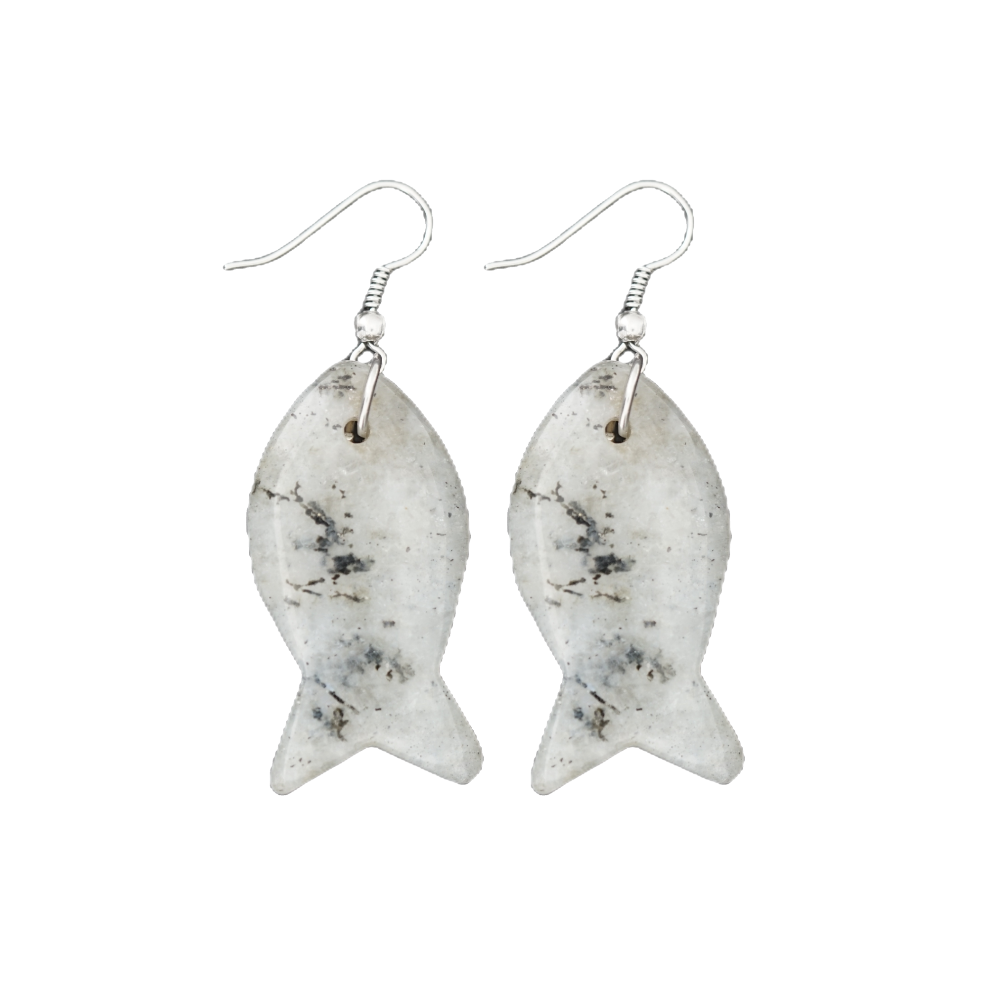 1 Pair Healing Reiki Chakra Fish Crystal Dangle Earrings Handmade Gemstone Birthstone Jewelry for Women Girls