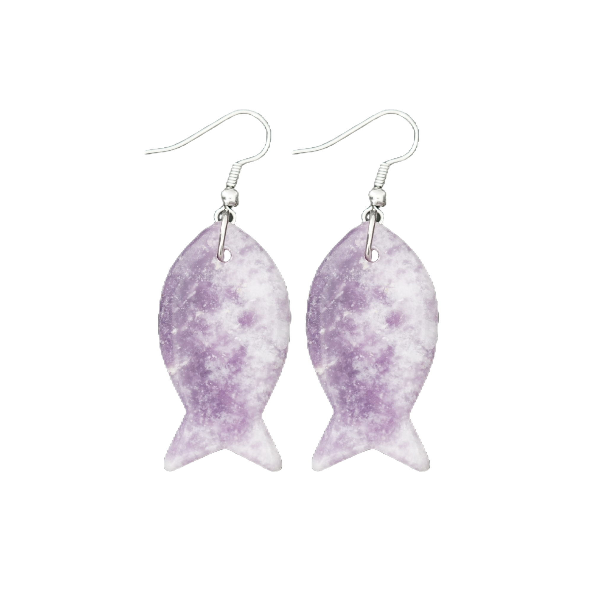 1 Pair Healing Reiki Chakra Fish Crystal Dangle Earrings Handmade Gemstone Birthstone Jewelry for Women Girls