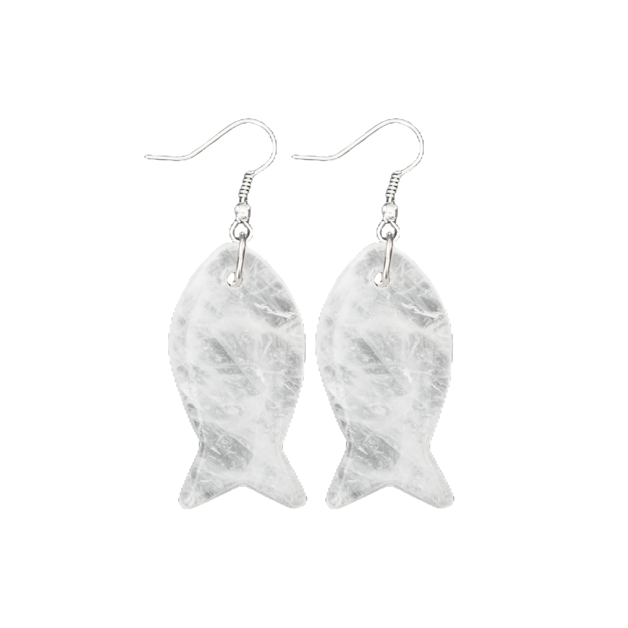 1 Pair Healing Reiki Chakra Fish Crystal Dangle Earrings Handmade Gemstone Birthstone Jewelry for Women Girls