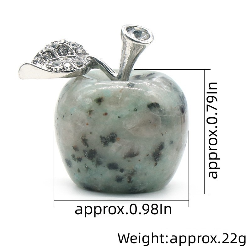 1 Pc 0.79Inch Natural Crystal Apple Ornament Birthstone Gemstone  for Home Office Decor