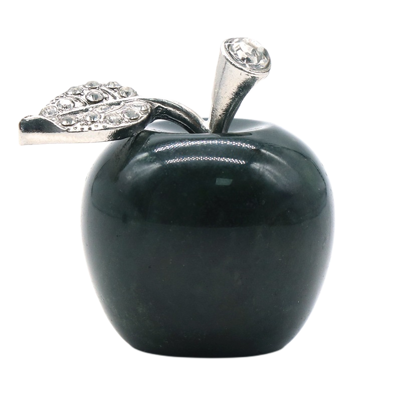 1 Pc 0.79Inch Natural Crystal Apple Ornament Birthstone Gemstone  for Home Office Decor