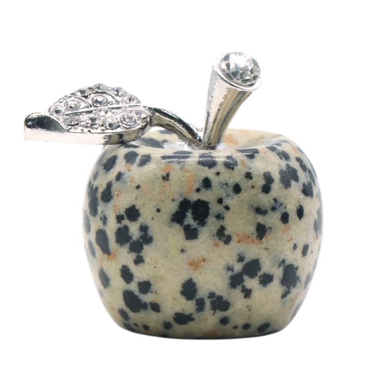 1 Pc 0.79Inch Natural Crystal Apple Ornament Birthstone Gemstone  for Home Office Decor