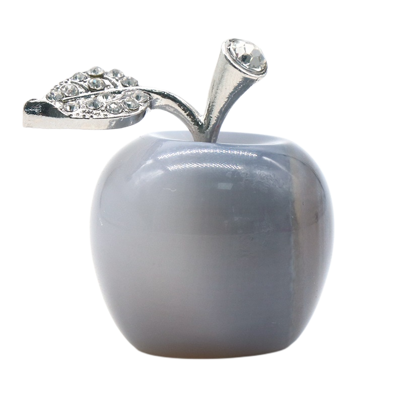 1 Pc 0.79Inch Natural Crystal Apple Ornament Birthstone Gemstone  for Home Office Decor