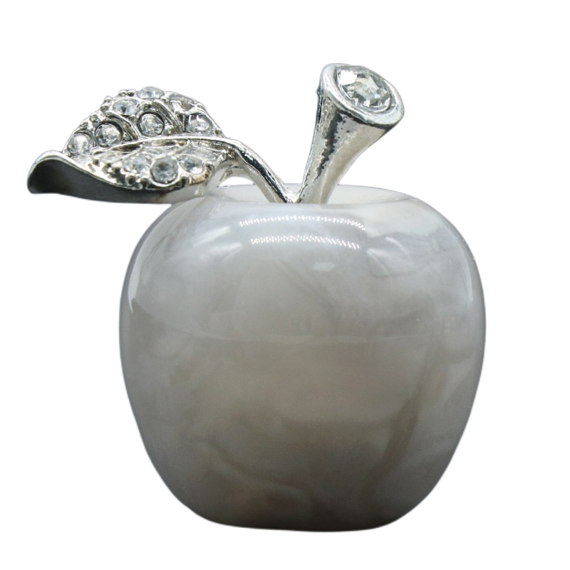 1 Pc 0.79Inch Natural Crystal Apple Ornament Birthstone Gemstone  for Home Office Decor