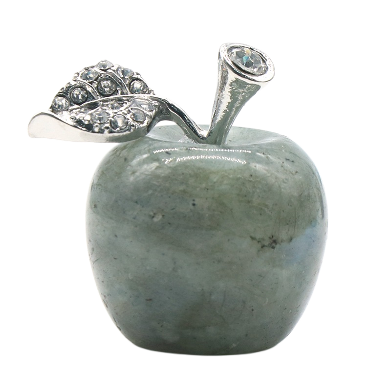 1 Pc 0.79Inch Natural Crystal Apple Ornament Birthstone Gemstone  for Home Office Decor