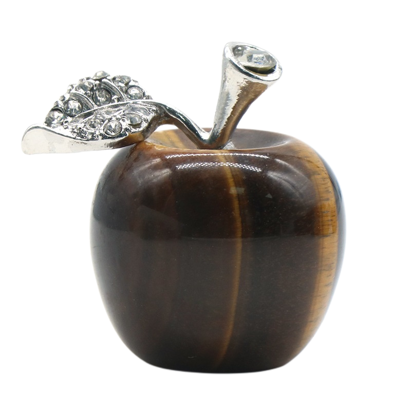 1 Pc 0.79Inch Natural Crystal Apple Ornament Birthstone Gemstone  for Home Office Decor