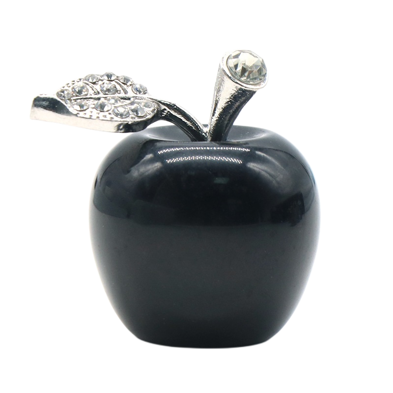 1 Pc 0.79Inch Natural Crystal Apple Ornament Birthstone Gemstone  for Home Office Decor