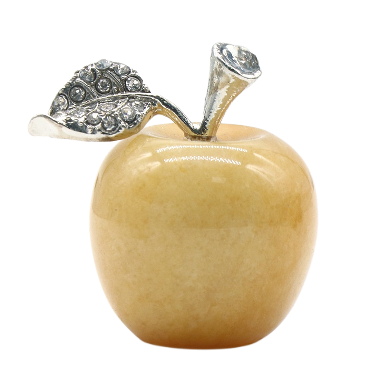 1 Pc 0.79Inch Natural Crystal Apple Ornament Birthstone Gemstone  for Home Office Decor
