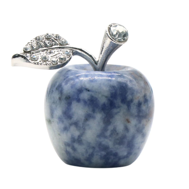 1 Pc 0.79Inch Natural Crystal Apple Ornament Birthstone Gemstone  for Home Office Decor
