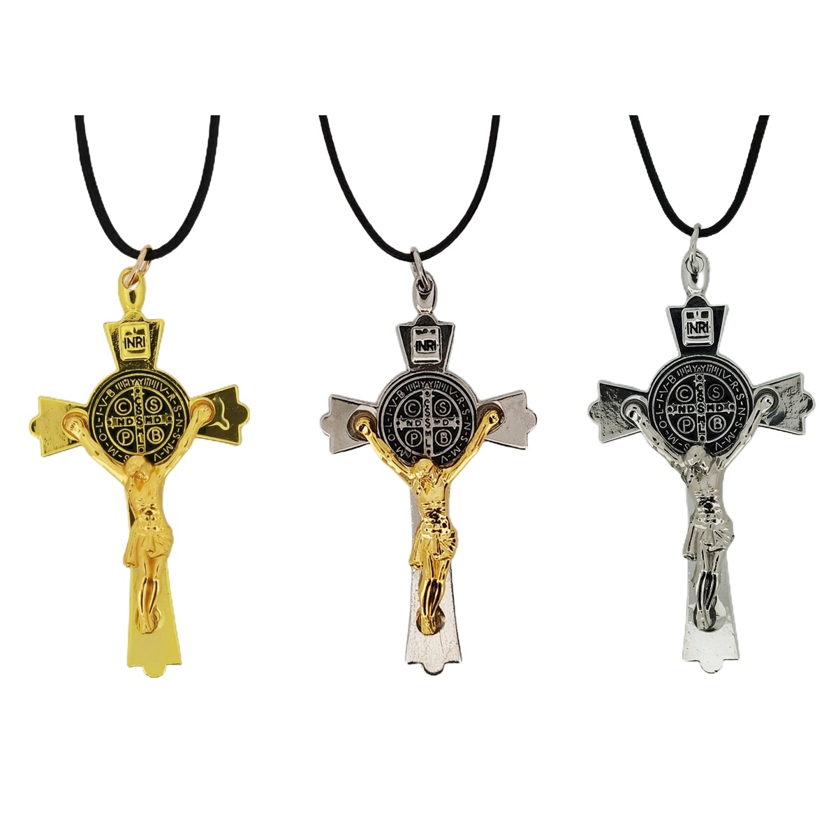 1 Pc Jesus Crucifix Pendant Necklace INRI Saint Cross Jewelry Charm