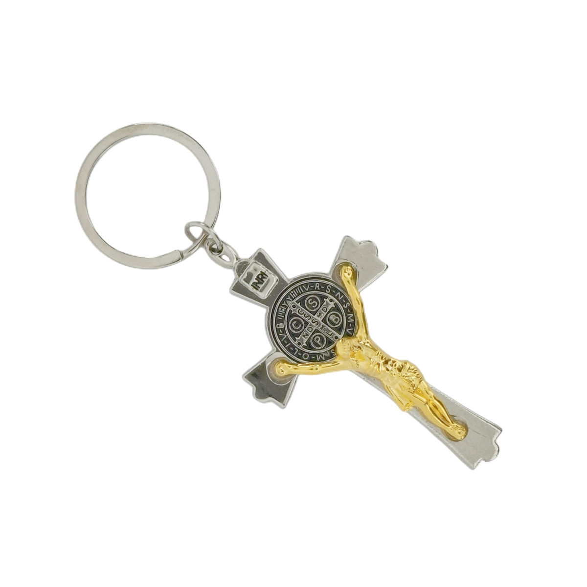 1 Pc Jesus Crucifix Pendant KeyChain INRI Saint Cross Keyring Charm