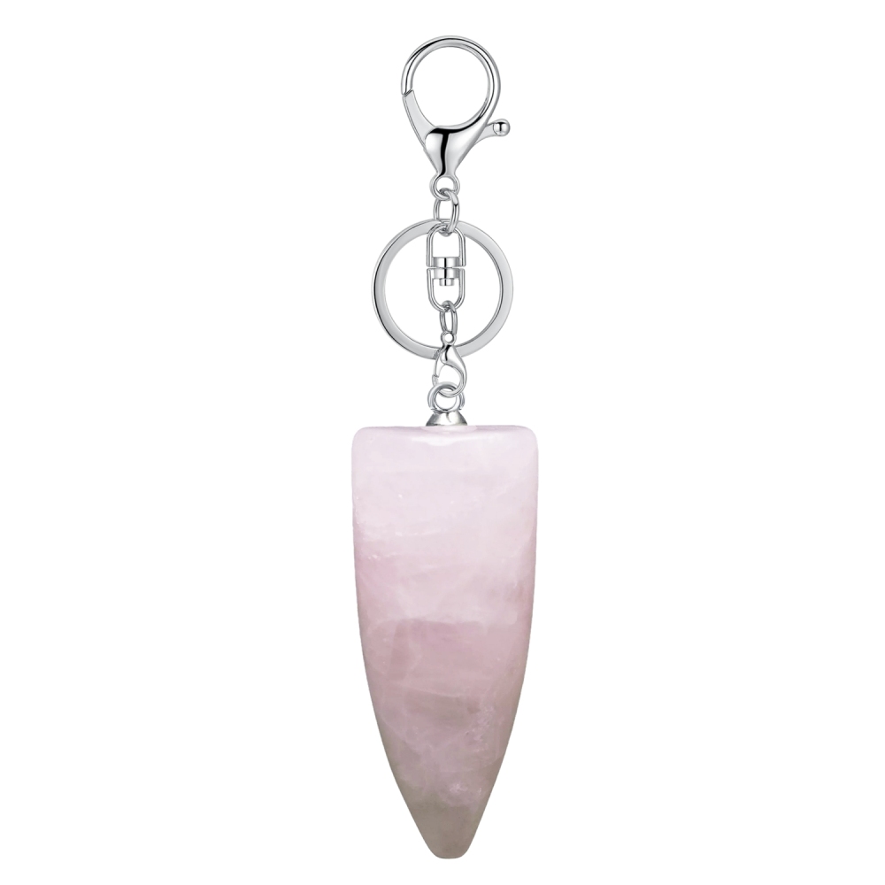 1 Pc Natural Bullet Chakra Stone Pendant Keychain Healing Energy Crystal Keyring Charms for Men Women