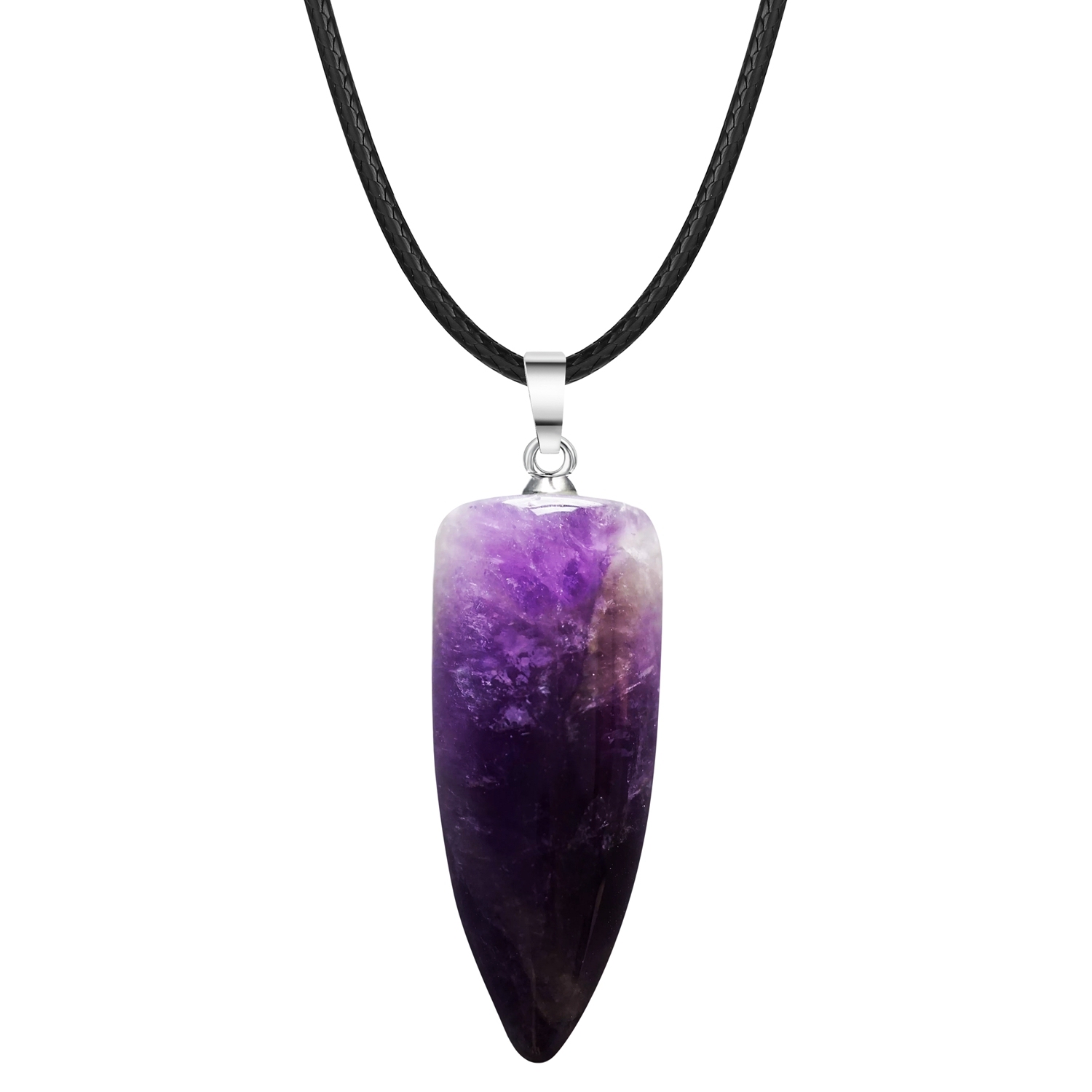 1 Pc Natural Bullet Chakra Stone Pendant Necklace Healing Energy Crystal Jewelry Charms for Men Women