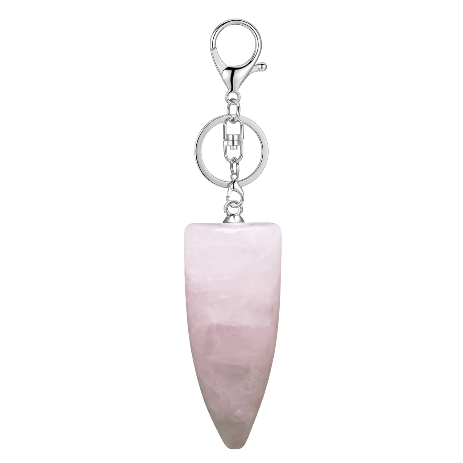 1 Pc Natural Bullet Chakra Stone Pendant Keychain Healing Energy Crystal Keyring Charms for Men Women