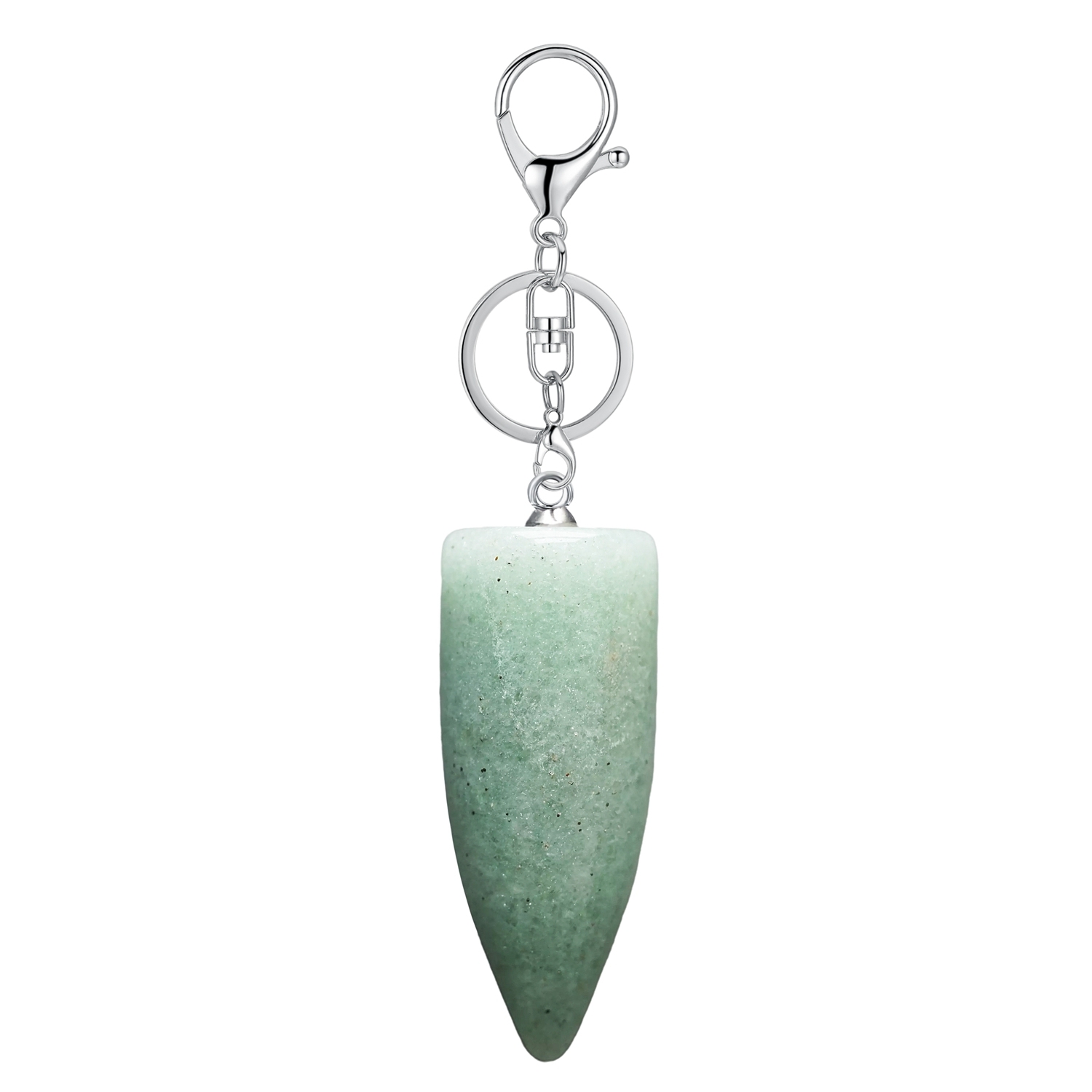 1 Pc Natural Bullet Chakra Stone Pendant Keychain Healing Energy Crystal Keyring Charms for Men Women