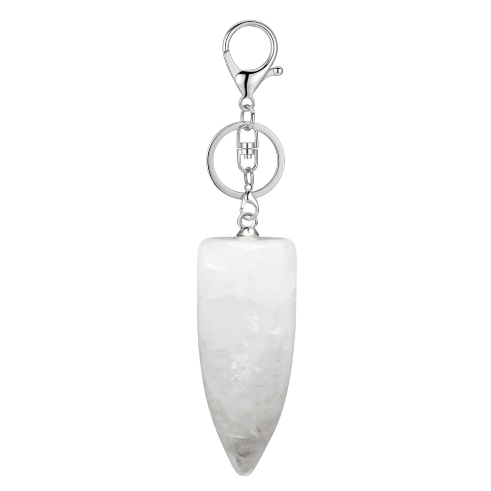 1 Pc Natural Bullet Chakra Stone Pendant Keychain Healing Energy Crystal Keyring Charms for Men Women