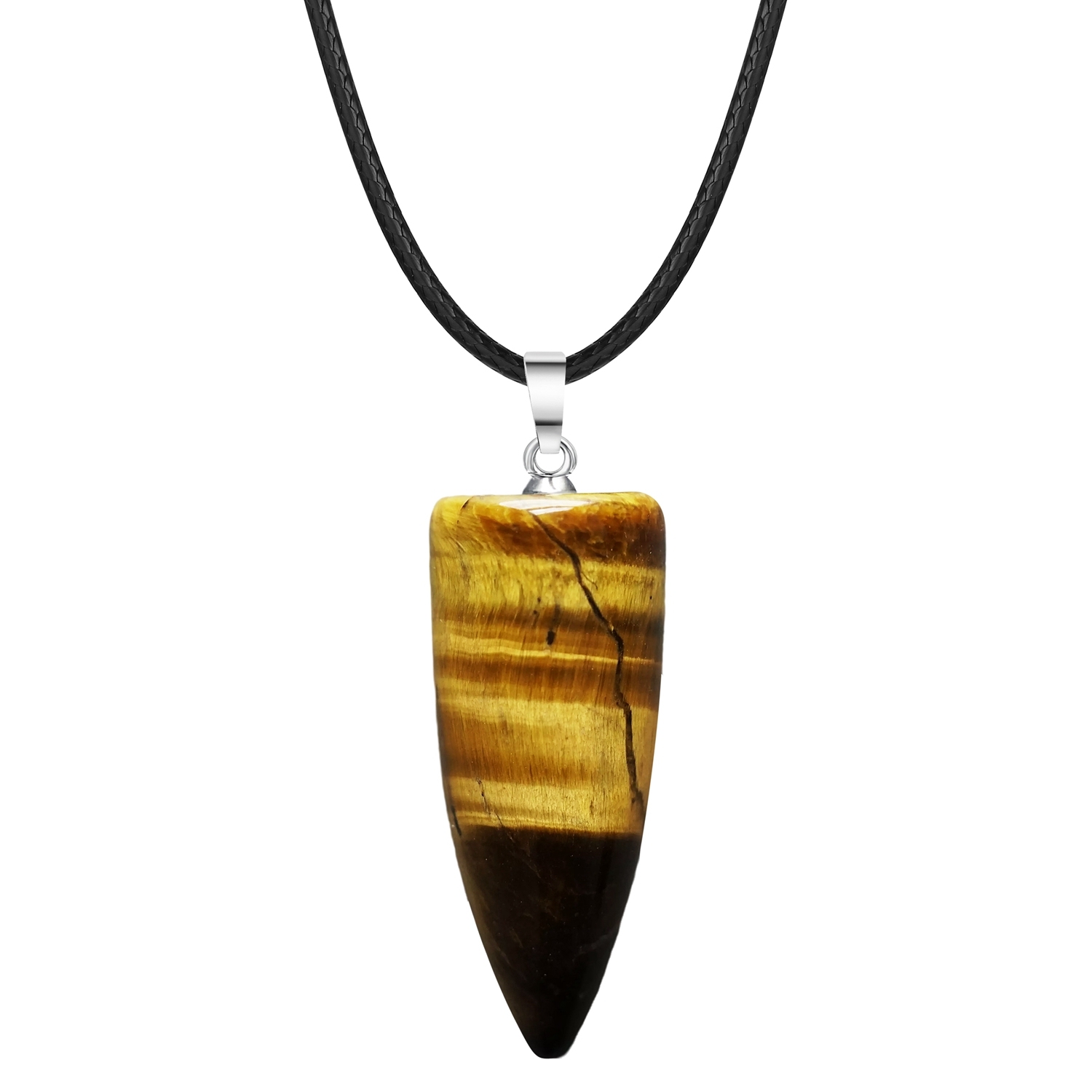 1 Pc Natural Bullet Chakra Stone Pendant Necklace Healing Energy Crystal Jewelry Charms for Men Women