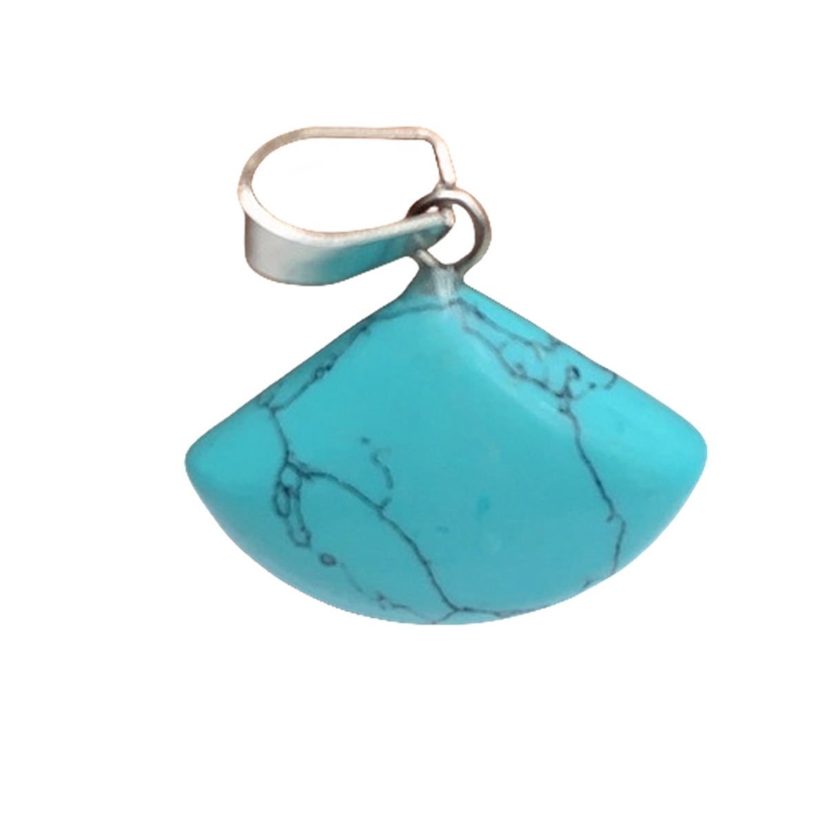 1 Pc Healing Natural Semi-precious Crystal Stone Fanshaped Pendant for Jewelry Making