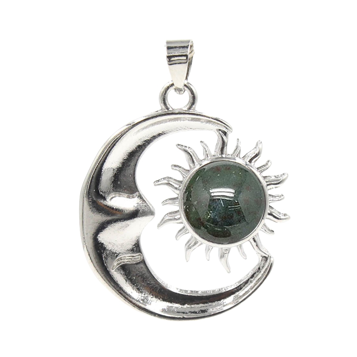1 Pc Vintage Sun and Moon Natural Crystal Pendant for Jewelry Making