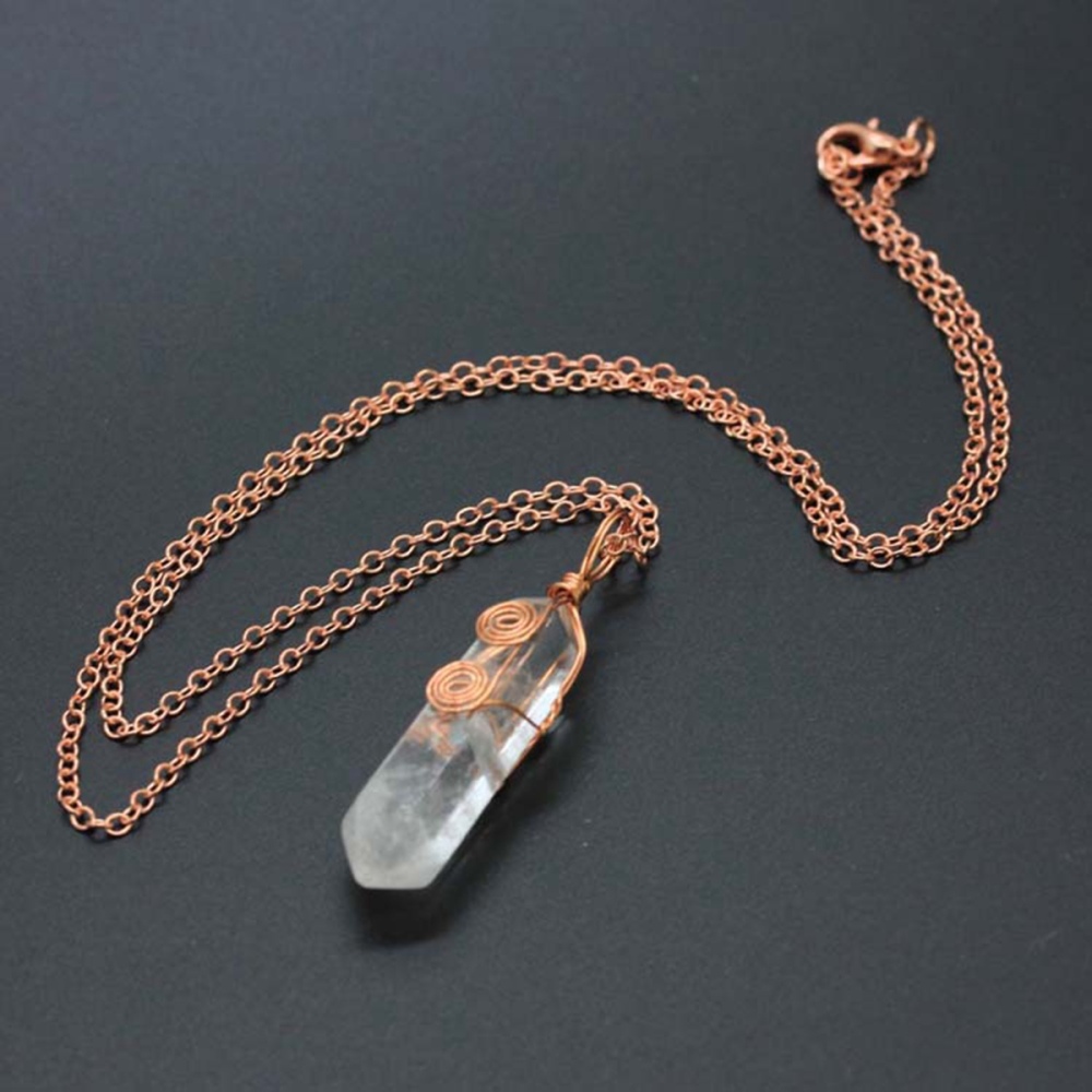 3 Pcs Irregular Double Hexagonal Pointed Wire Wrapped Healing Crystal Pendant Necklace Reiki Chakra Gemstone Necklace for Men Women
