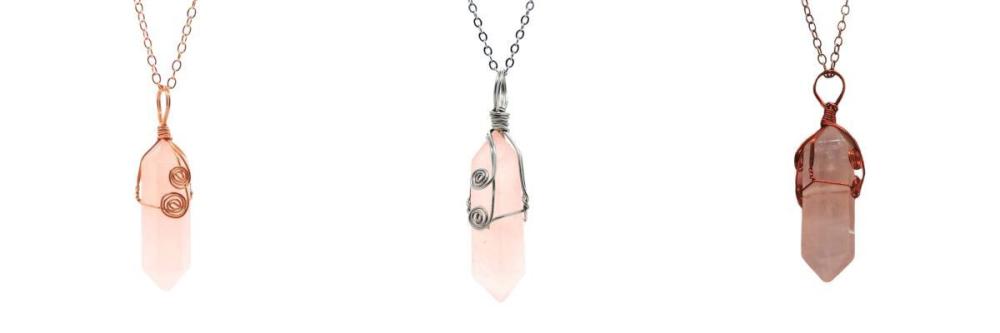 3 Pcs Irregular Double Hexagonal Pointed Wire Wrapped Healing Crystal Pendant Necklace Reiki Chakra Gemstone Necklace for Men Women