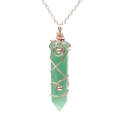 Green Aventurine+Rose Gold chain