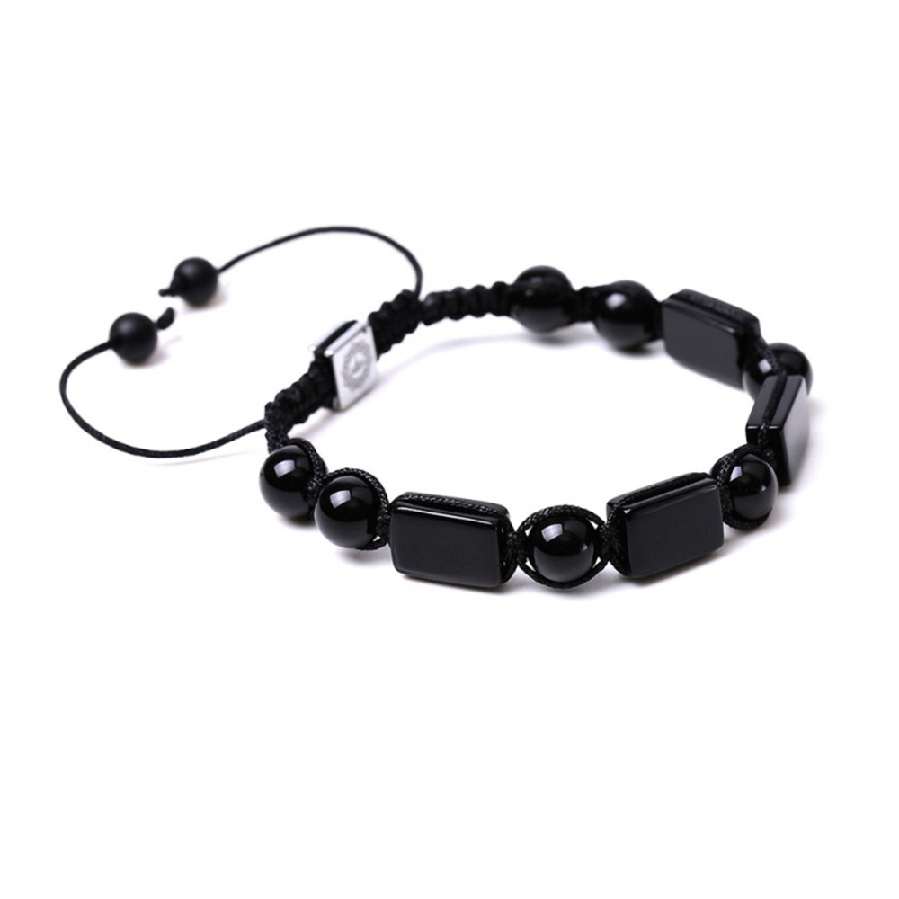 Handmade Woven Gemstone Rectangle Beads Bracelets Adjustable Reiki Healing Relief Yoga  Braided Rope Healing Anxiety SB2074