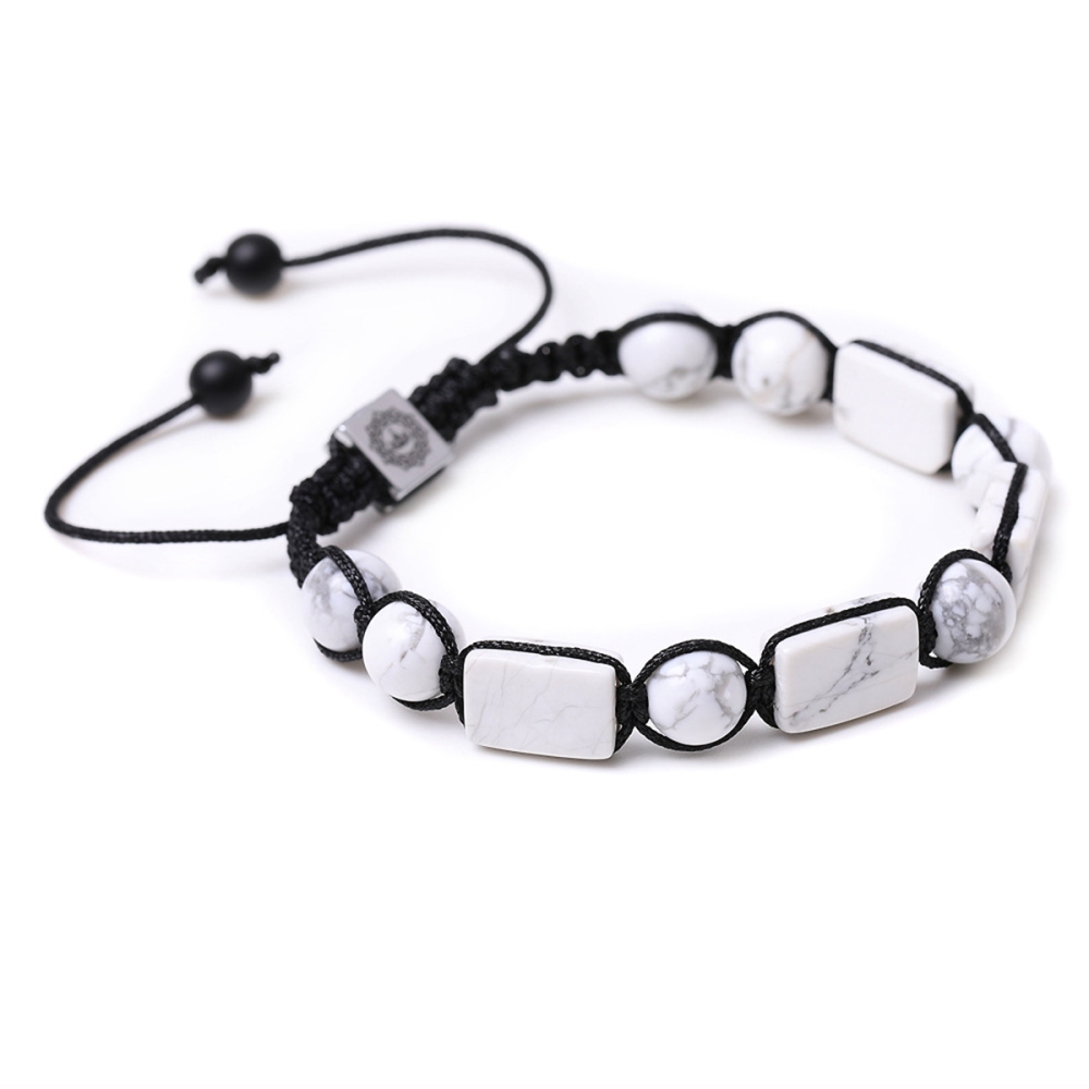 Handmade Woven Gemstone Rectangle Beads Bracelets Adjustable Reiki Healing Relief Yoga  Braided Rope Healing Anxiety