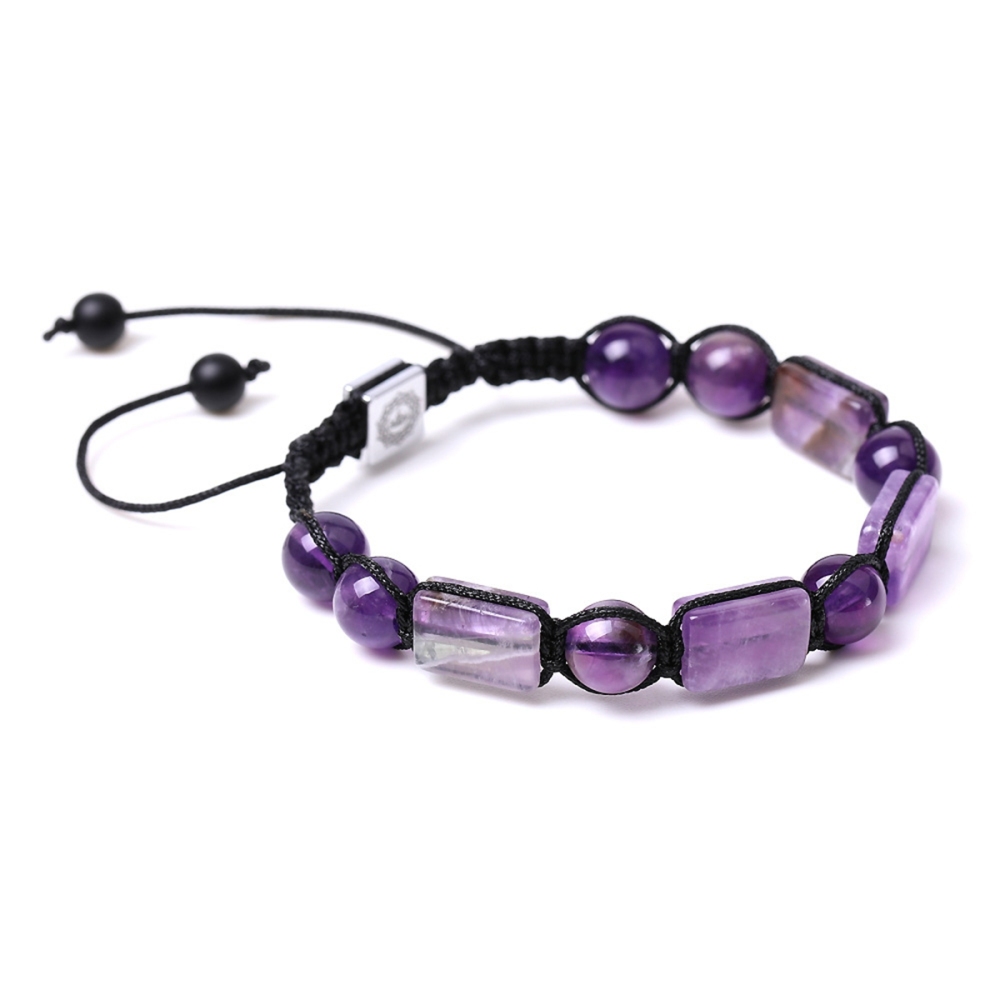 Handmade Woven Gemstone Rectangle Beads Bracelets Adjustable Reiki Healing Relief Yoga  Braided Rope Healing Anxiety