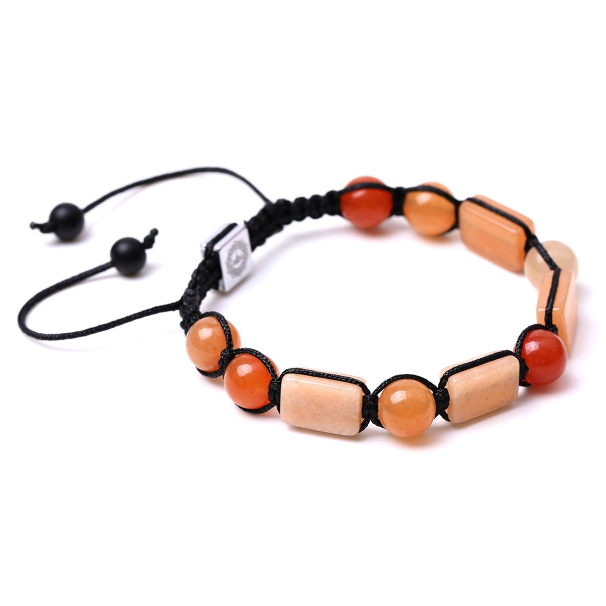 Handmade Woven Gemstone Rectangle Beads Bracelets Adjustable Reiki Healing Relief Yoga  Braided Rope Healing Anxiety