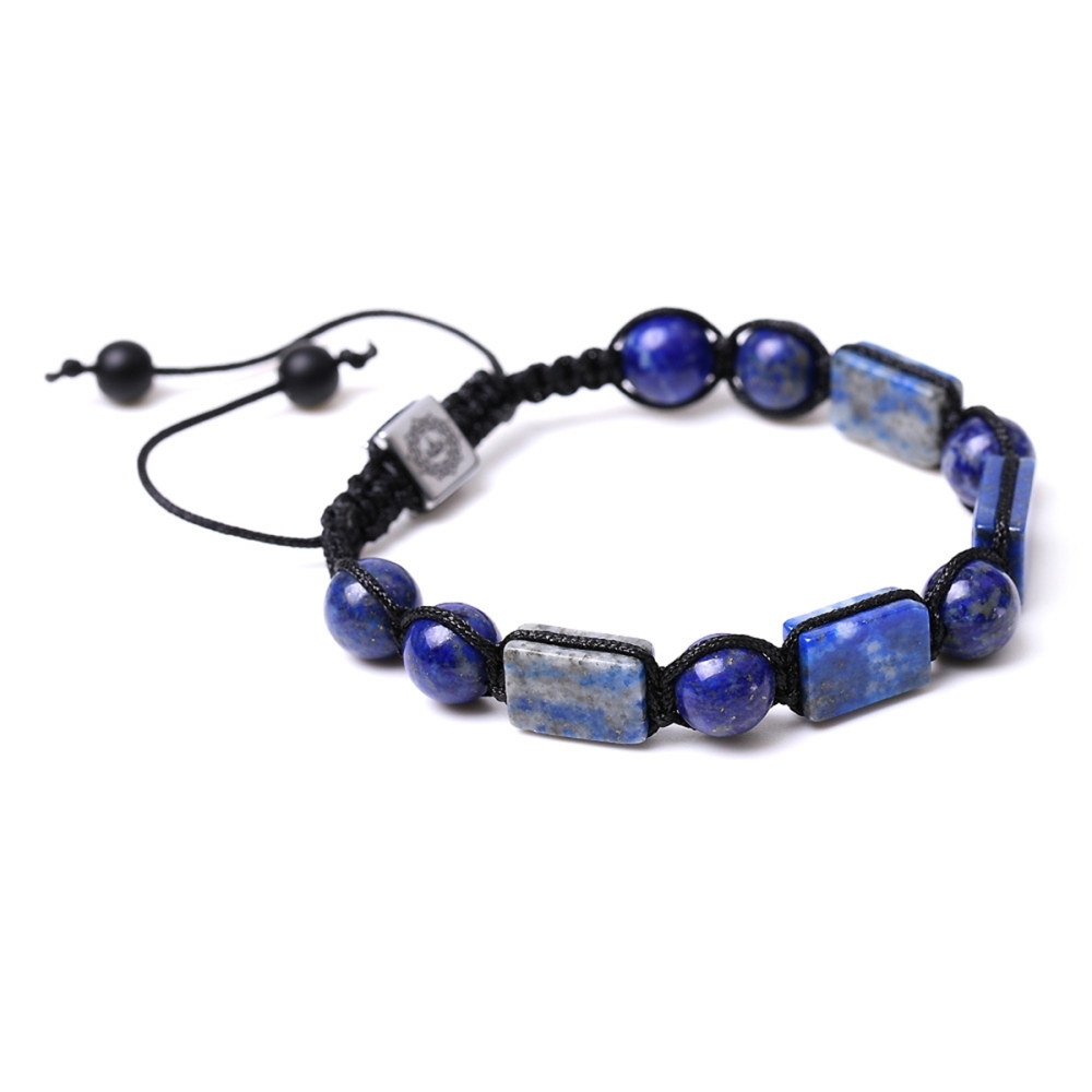 Handmade Woven Gemstone Rectangle Beads Bracelets Adjustable Reiki Healing Relief Yoga  Braided Rope Healing Anxiety SB2074