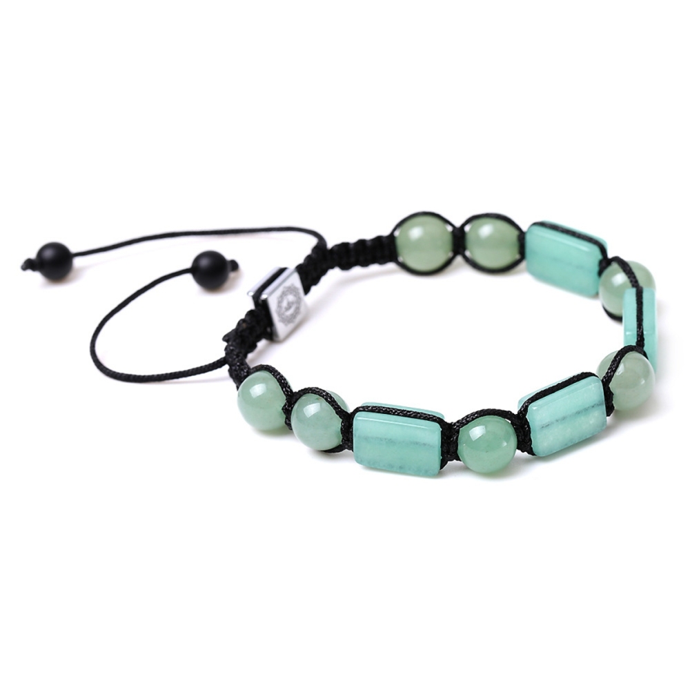 Handmade Woven Gemstone Rectangle Beads Bracelets Adjustable Reiki Healing Relief Yoga  Braided Rope Healing Anxiety