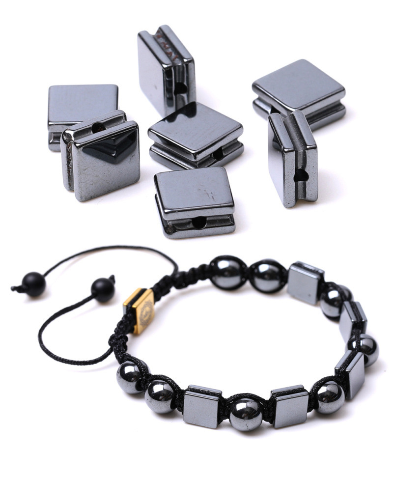 Handmade Woven Gemstone Beads Hematite Bracelets Adjustable SB2075