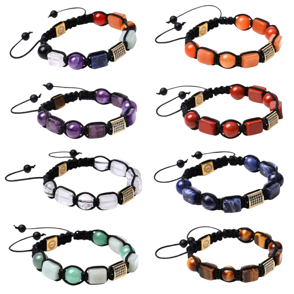 Handmade Woven Gemstone Beads Hematite Bracelets Adjustable SB2072