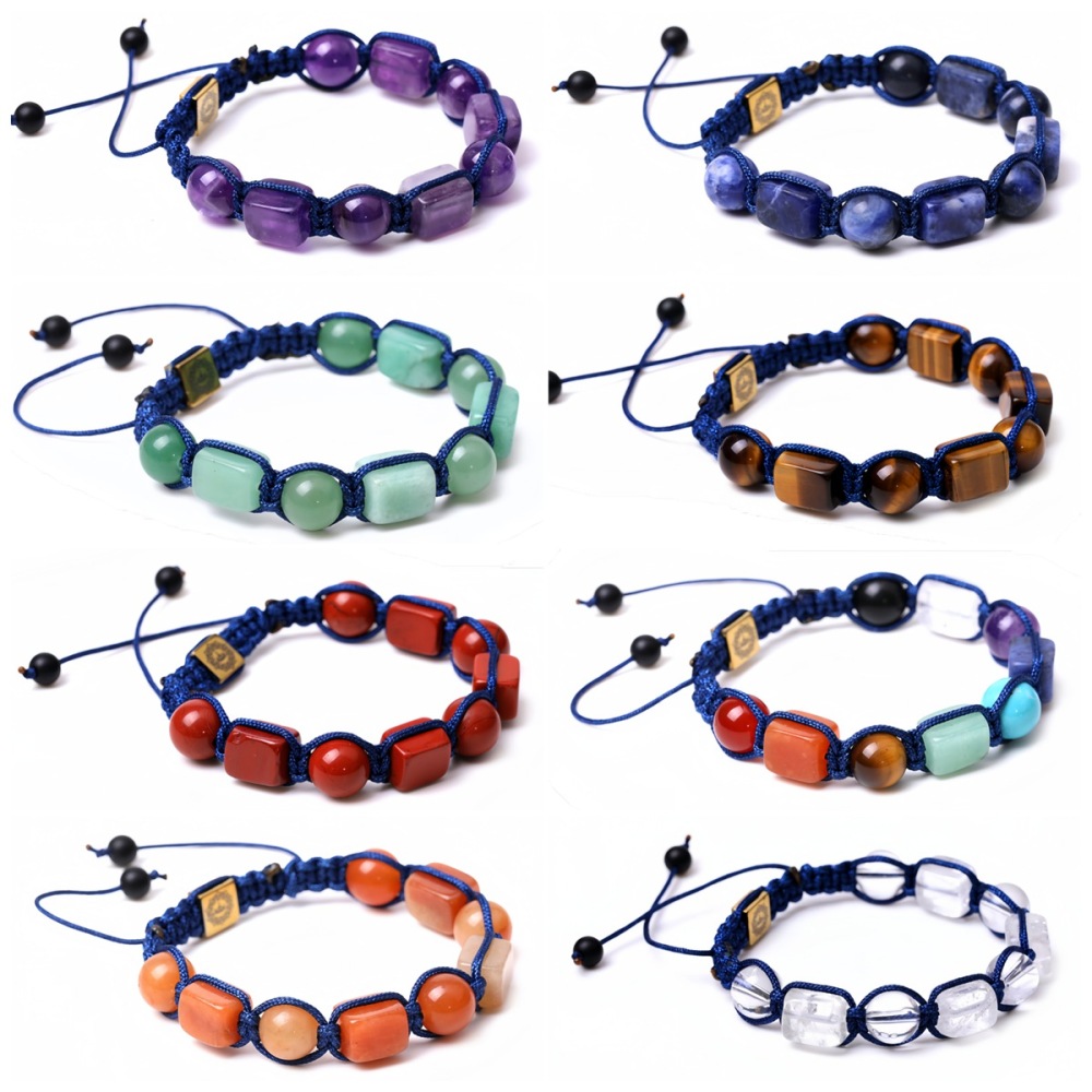 Handmade Woven Gemstone Beads Hematite Bracelets Adjustable SB2073