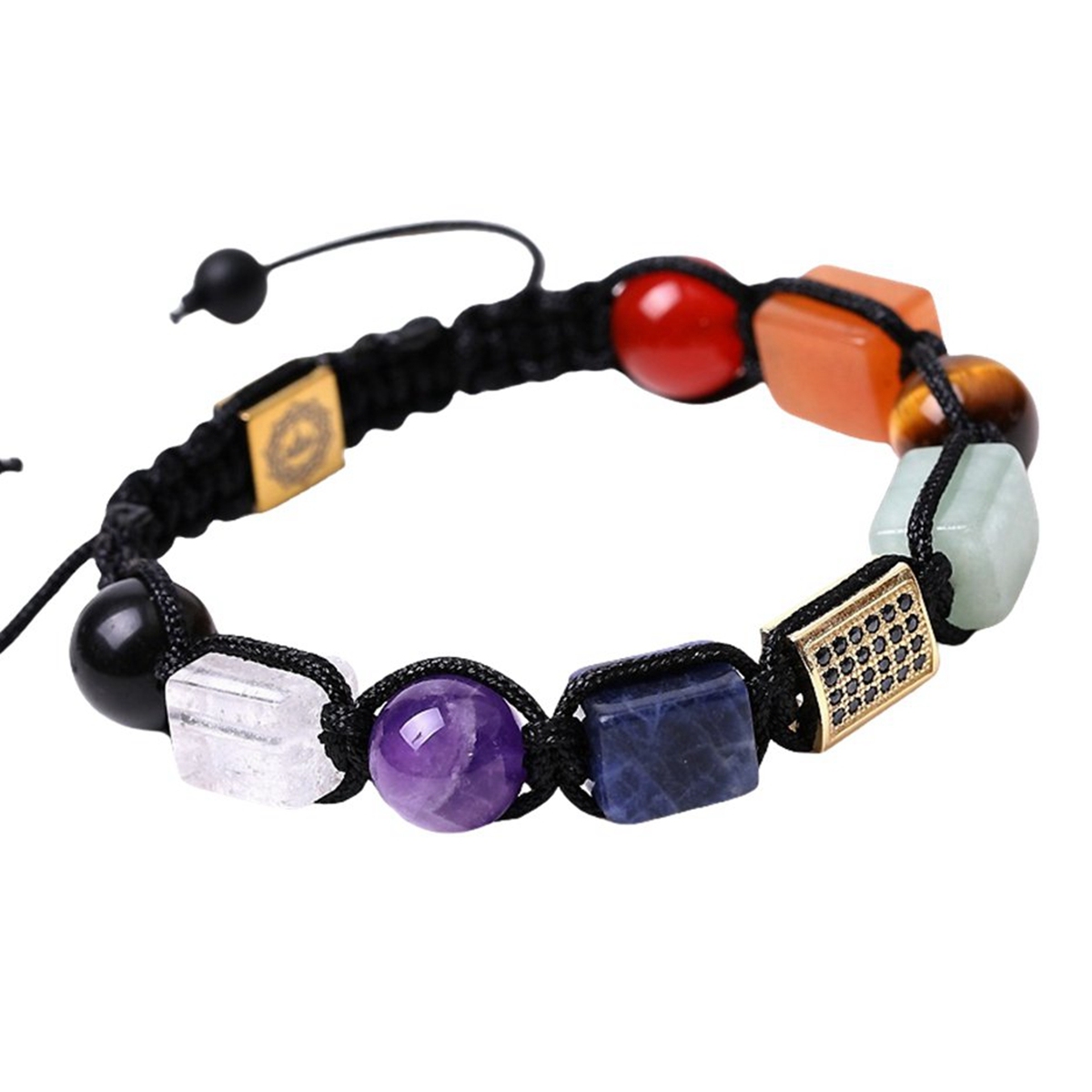 Handmade Woven Gemstone Beads Hematite Bracelets Adjustable SB2072