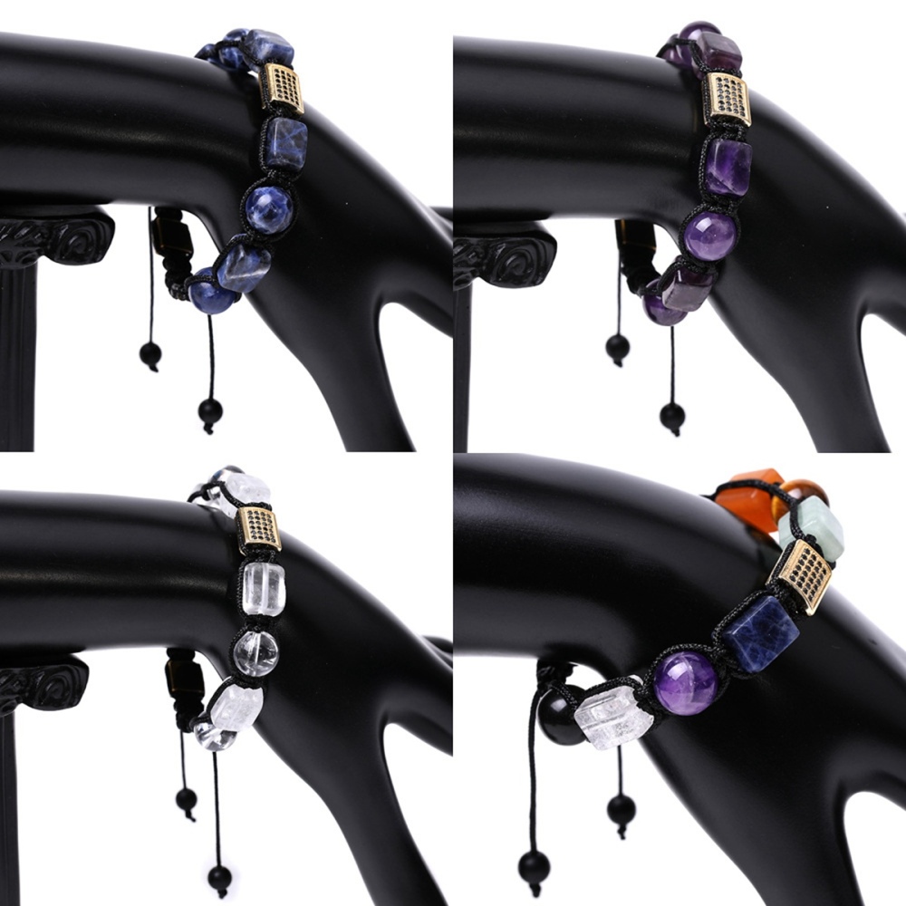 Handmade Woven Gemstone Beads Hematite Bracelets Adjustable SB2072