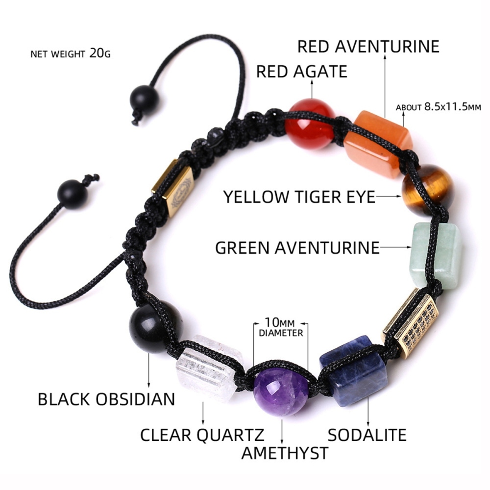 Handmade Woven Gemstone Beads Hematite Bracelets Adjustable SB2072