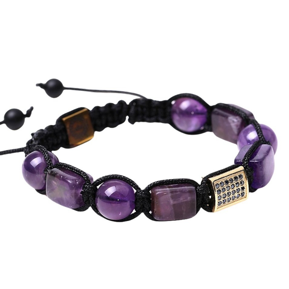 Handmade Woven Gemstone Beads Hematite Bracelets Adjustable SB2072