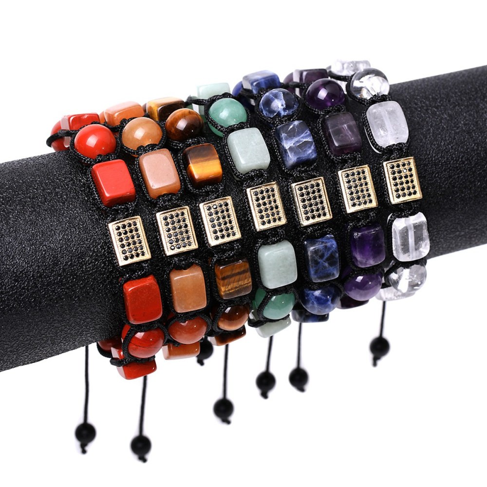 Handmade Woven Gemstone Beads Hematite Bracelets Adjustable SB2072