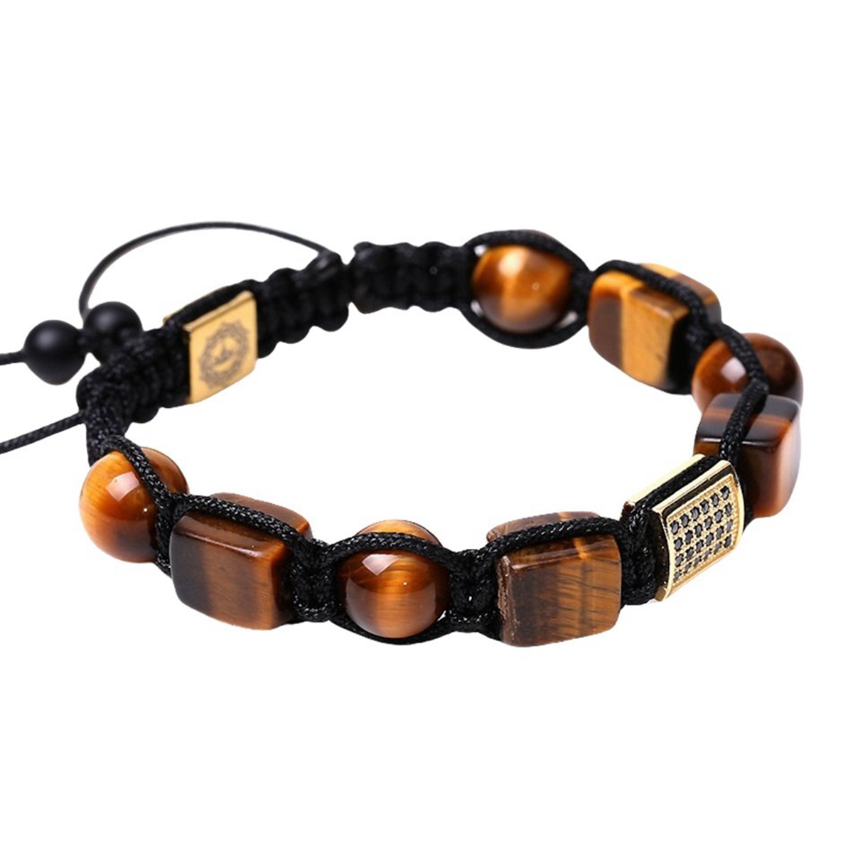 Handmade Woven Gemstone Beads Hematite Bracelets Adjustable SB2072