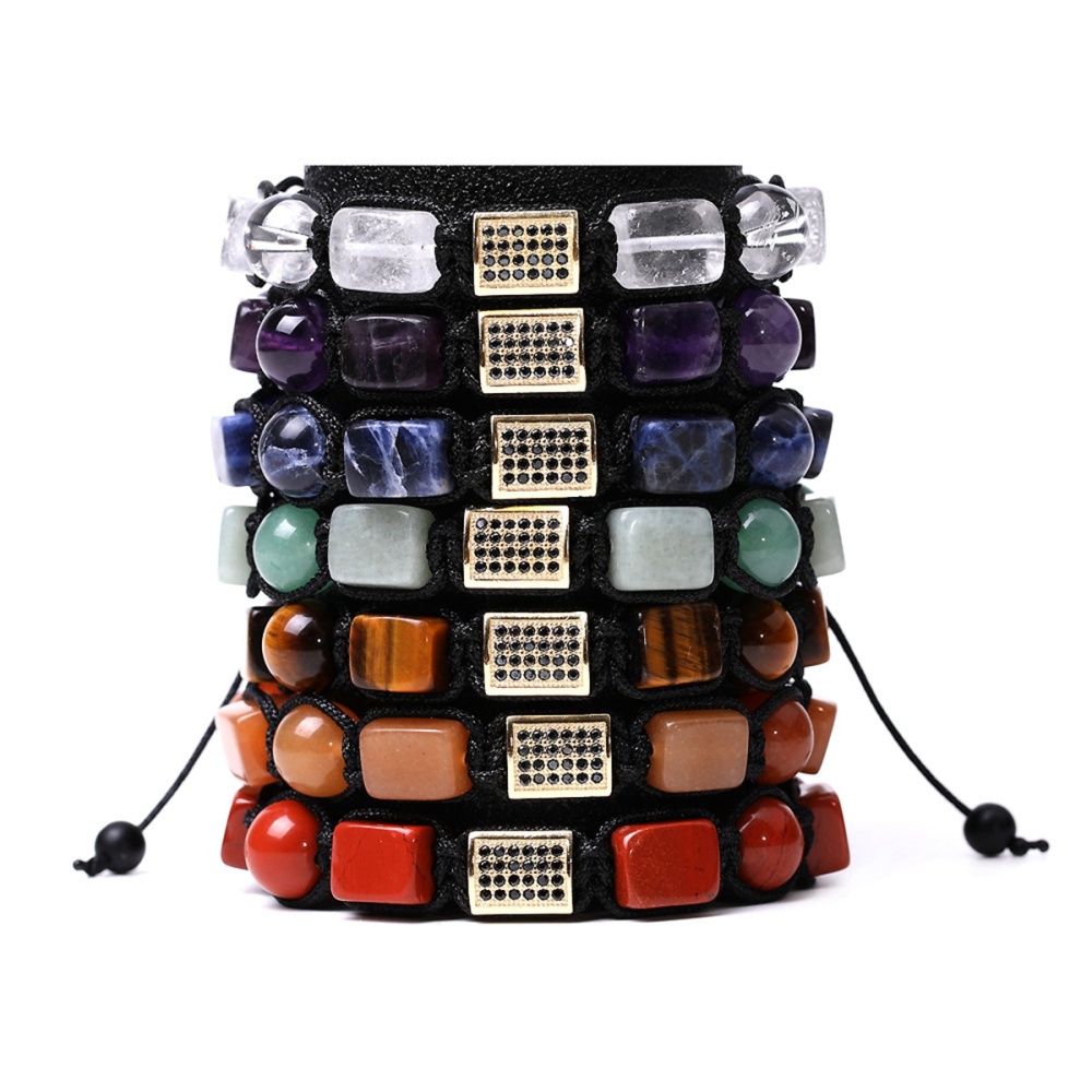 Handmade Woven Gemstone Beads Hematite Bracelets Adjustable SB2072