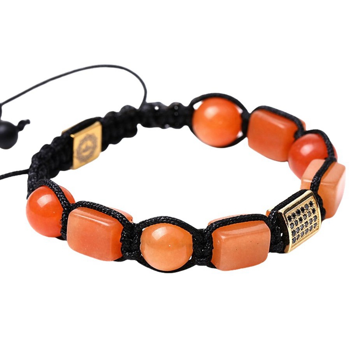 Handmade Woven Gemstone Beads Hematite Bracelets Adjustable SB2072