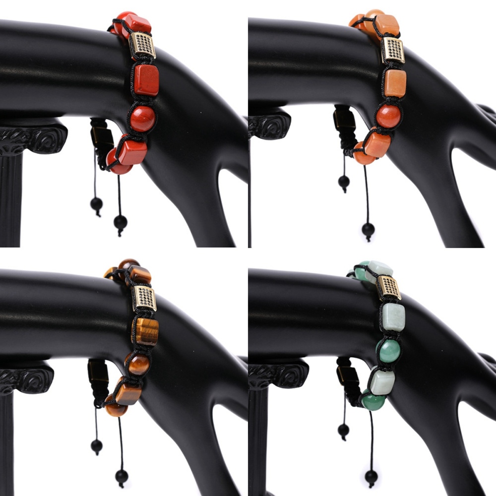 Handmade Woven Gemstone Beads Hematite Bracelets Adjustable SB2072