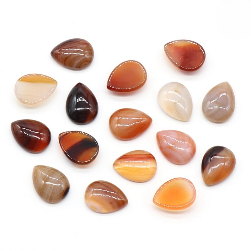 12x16mm Gemstone Teardrop Cabochon Water Drop Stone Flatback Beads for DIY Making Jewelry
