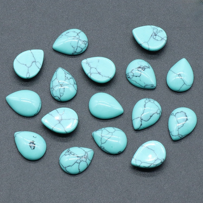 12x16mm Gemstone Teardrop Cabochon Water Drop Stone Flatback Beads for DIY Making Jewelry